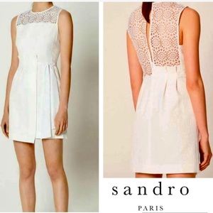 Sandro Justin Lace- Paneled Mini Dress